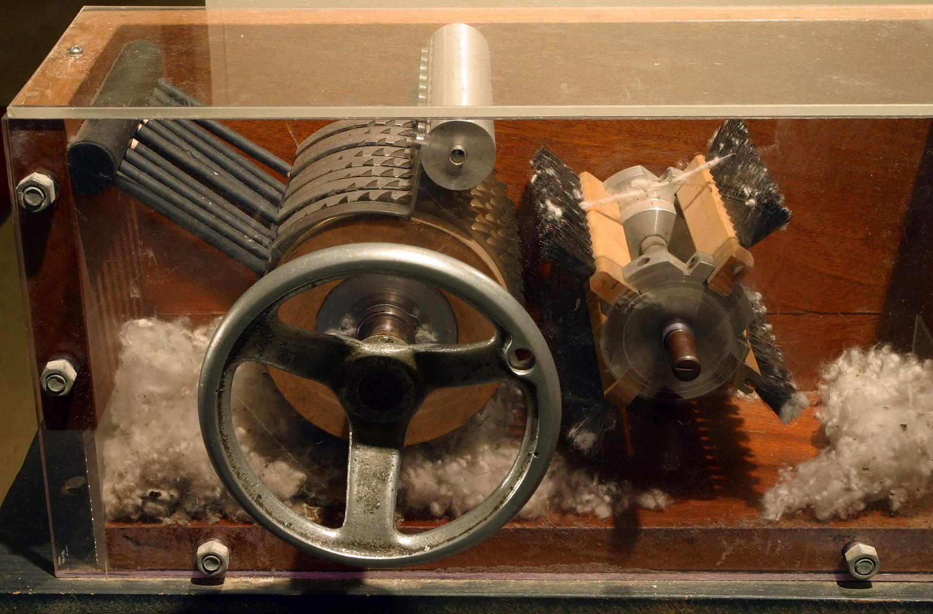Photo courtesy of Wikipedia: https://en.wikipedia.org/wiki/Cotton_gin
