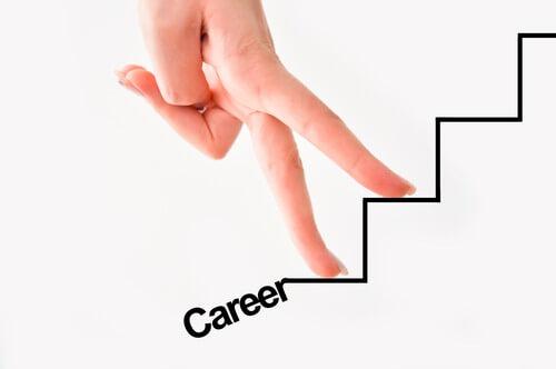 Climbing career path; career advancement. Photo courtesy of Shutterstock.

