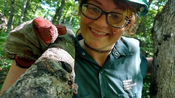 Melissa Doodan wants to pursue a career in forestry and is learning career skills through Vermont Youth Conservation Corps and AmeriCorps. 
