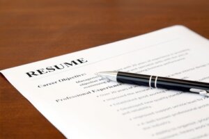 Resume with a pen