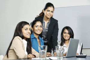Women working together on a business project