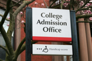 Sign to a college admission office