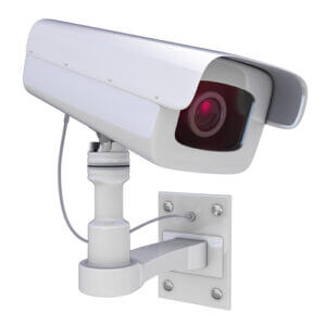 Security camera with a white background