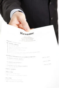 Businessman presenting a resume