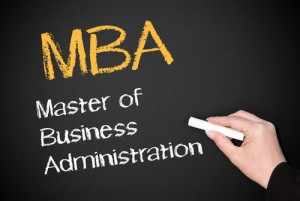 MBA: Master of Business Administration written on a chalkboard