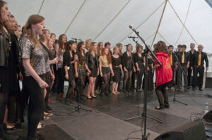 Singers from the University of Exeter Soul Choir perfoming in the UK in June 2012