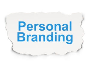 Personal branding on a torn piece of paper