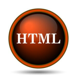 HTML icon. Internet button on white background.