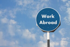 Work abroad sign