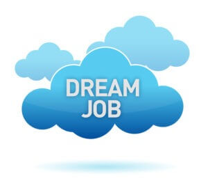 Dream Job cloud illustration design over white 
