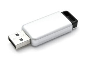 USB Flash Drive closuep on white background 