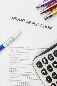 directly above photograph of a grant application