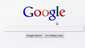 Homepage of Google.com courtesy of Shutterstock.com